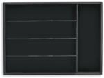 Relaxdays Besteckkasten Bambus Schwarz 5 F&auml;cher 4,5 cm x 25 cm x 34 cm