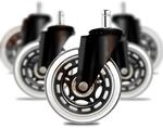 addhome 5er Set B&uuml;rostuhlrollen 11x22mm Leise Hartbodenrollen 73mm &Oslash; & 35mm