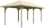 Skan Holz Carport Taunus 374 cm x 656 cm Wei&szlig;