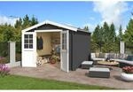 Lasita Holz-Gartenhaus Norah 275 Satteldach Carbongrau Lasiert 275 cm x 275 cm