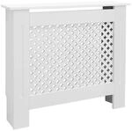 ECD Germany Heizk&ouml;rperverkleidung mit Wabenmuster 78x19x82 cm Wei&szlig; MDF Lackiert