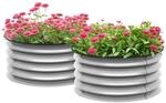 Outsunny Garten-Bett Set Verzinktes Metall Silber &Oslash;60 x 30H cm