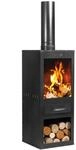 CookKing Gartenofen Rosa Stahl 40 cm x 40 cm x 150 cm Schwarz