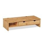 Relaxdays Monitorst&auml;nder Bambus mit Handyhalter 2 Schubladen 13 cm x 54 cm x 23 cm