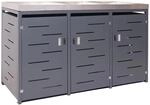 MCW 3er-M&uuml;lltonnenverkleidung H40 125x198x84cm Anthrazit
