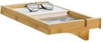 SoBuy Klemmregal f&uuml;rs Bett mit Kabelf&uuml;hrung Nachttisch Bambus 36x8x25cm Natur