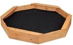Relaxdays Sandkasten Tannenholz Natur Mit Vlies 160 cm x 160 cm x 22,5 cm 9,1 kg