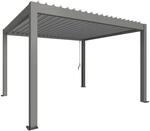 Biohort Pergola 4 m x 3,5 m Quarzgrau-Metallic/Silber-Metallic