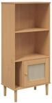 vidaXL B&uuml;cherschrank SENJA Rattan-Look Braun 60x35x130 cm Kiefernholz 358058