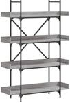 vidaXL B&uuml;cherregal 4 B&ouml;den Grau Sonoma 100x33x145,5 cm Holzwerkstoff