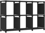 vidaXL W&uuml;rfel-Regal 6 F&auml;cher Schwarz 103x30x72,5 cm Stoff 322606