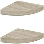 vidaXL Eck-Schweberegale 2 Stk Eichen-Optik 25x25x3,8 cm MDF 323905