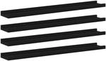 vidaXL Wandregale 4 Stk Schwarz 80x9x3 cm 326669