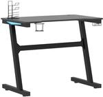 vidaXL Gaming-Schreibtisch mit LED und Z-Gestell Schwarz 90x60x75 cm 325418