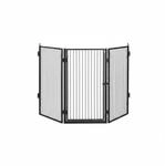 Relaxdays Kaminschutzgitter Stahl Schwarz Verstellbar Kindersicher 76 cm x 44,5 cm 2