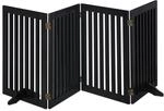 Relaxdays Absperrgitter MDF Schwarz 4-teilig Klappbar 92 cm x 206,5 cm x 8 cm 14,2 kg
