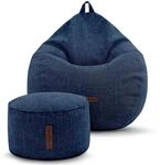 Green Bean Sitzhocker Motiv-Sitzsack 80 x 50 x 90 cm Linen Waschbarer Bezug