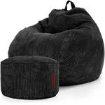 Green Bean Sitzpouf 2er Set Scoop + Pouf 90 x 90 x 110 cm Cord Waschbarer Bezug