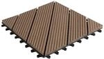KARAT WPC Klickfliese Classic Wetterbest&auml;ndige Terrassenfliese Dunkelbraun 30 x 30