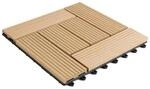 KARAT WPC Klickfliese Classic Wetterbest&auml;ndige Terrassenfliese Teak 30 x 30 cm