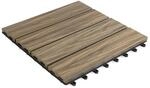 KARAT WPC Klickfliese Classic Wetterbest&auml;ndige Terrassenfliese Mix Teak 30 x 30 cm