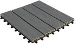KARAT WPC Klickfliese Classic Wetterbest&auml;ndige Terrassenfliese Grau 30 x 30 cm