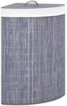 vidaXL Eck-W&auml;schekorb Bambus Grau 60 L 320761