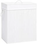 vidaXL Bambus-W&auml;schekorb mit 1 Fach Wei&szlig; 83 L 320752