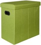 DuneDesign Faltbarer W&auml;schekorb 70 Liter in Leinen-Optik Gr&uuml;n