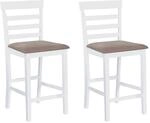 vidaXL Barhocker 2 Stk Wei&szlig; Stoff 241702