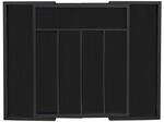 Relaxdays Besteckkasten Bambus Schwarz Ausziehbar 5,5 cm x 48,5 cm x 37 cm 1,6 kg