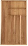 Relaxdays Besteckkasten Bambus Natur 6 F&auml;cher 5 cm x 27,5 cm x 46 cm 0,9 kg