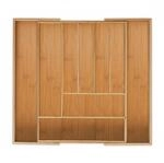 Relaxdays Besteckkasten Bambus Natur Ausziehbar 5 cm x 33,5 cm bis 49,5 cm x 44,5 cm
