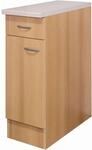 Flex-Well Classic K&uuml;chen-Unterschrank Nano 30 cm Buche Nachbildung
