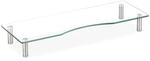 Relaxdays Bildschirmst&auml;nder Glas Transparent H&ouml;henverstellbar 70 cm x 24 cm 3,4 kg