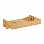 Relaxdays Bettablage Bambus Natur Mit Organizer Zum Anklemmen 35 cm x 23 cm x 9,5 cm