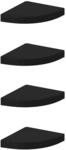 vidaXL Eck-Schweberegale 4 Stk Schwarz 25x25x3,8 cm MDF 323900