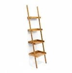 Relaxdays Leiterregal Bambus Natur 4-stufig 176 cm x 44 cm x 37 cm 4,5 kg