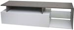 MCW TV-Rack L35 Holz 47x170x40cm Staufach Beton-Optik Wei&szlig;