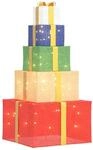 vidaXL Weihnachtsdekoration Geschenkbox 250 LEDs Warmwei&szlig; 4019487
