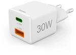 Hama Schnellladeger&auml;t 1x USB-C 1x USB-A Mini-Ladeger&auml;t PD 30 W Wei&szlig;