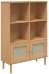 vidaXL B&uuml;cherschrank SENJA Rattan-Look Braun 90x35x130 cm Kiefernholz 358061