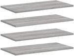 vidaXL Wandregale 4 Stk Grau Sonoma 60x30x1,5 cm Holzwerkstoff 838239