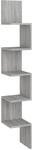 vidaXL Wand-Eckregal Grau Sonoma 20x20x127,5 cm Holzwerkstoff 815211