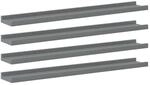 vidaXL Wandregale 4 Stk Grau 80x9x3 cm 326676