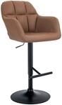 CLP Barhocker Natoma Kunstleder Metall Matt Schwarz/Hellbraun