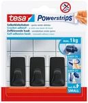 Tesa Powerstrips Selbstklebehaken S Eckig Schwarz 3 St&uuml;ck