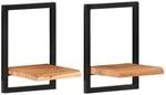 vidaXL Wandregale 2 Stk 25x25x35 cm Massivholz Akazie und Stahl 338461