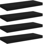 vidaXL Schweberegale 4 Stk Schwarz 60x23,5x3,8cm MDF 323834