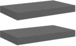 vidaXL Schweberegale 2 Stk Hochglanz-Grau 40x23x3,8 cm MDF 323785